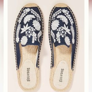 NWOT Soludos Ibiza Embroidered Espadrille Slides